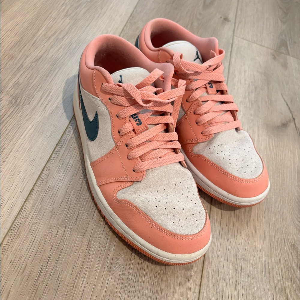 Nike air Jordan low tops Coral,Beige and green Sneakers